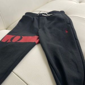 Black polo sweatpants. It has a little imperfection as shown in the picture.